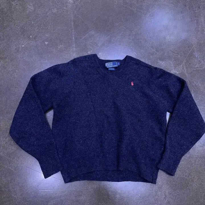 [BUNJANG] Polo Ralph Lauren Lambswool V-Neck Knit Sweater Navy L / 폴로 랄프로렌 램스울 V넥 니트 스웨터 네이비 L