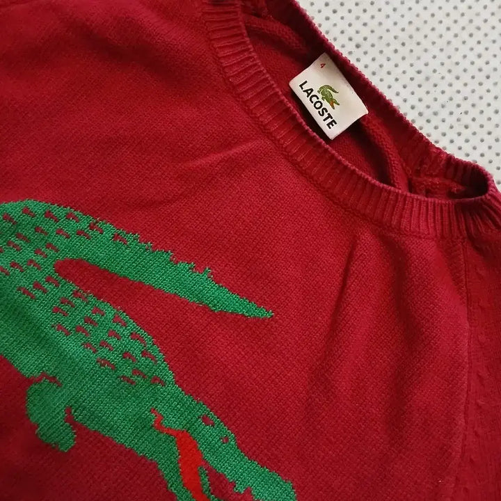 [BUNJANG] Lacoste Big Logo Knit Burgundy / 라코스테 빅로고 니트 버건디