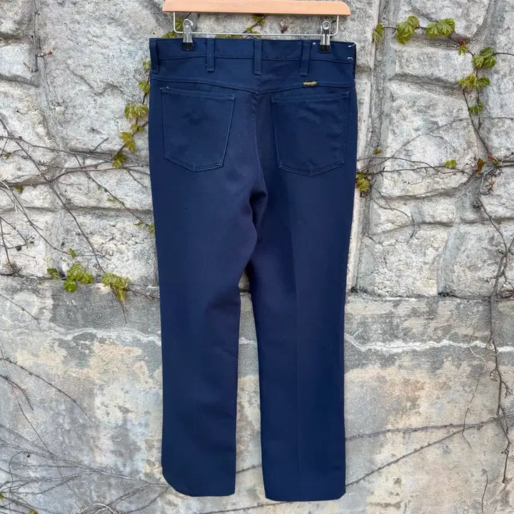 [BUNJANG] 70s Wrangler 82862NV Mechanic Bootcut Pants Navy / 70s 랭글러 빈티지 82682nv 폴리 메카닉 부츠컷 팬츠 네이비