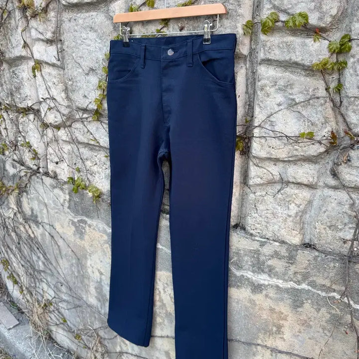 [BUNJANG] 70s Wrangler 82862NV Mechanic Bootcut Pants Navy / 70s 랭글러 빈티지 82682nv 폴리 메카닉 부츠컷 팬츠 네이비