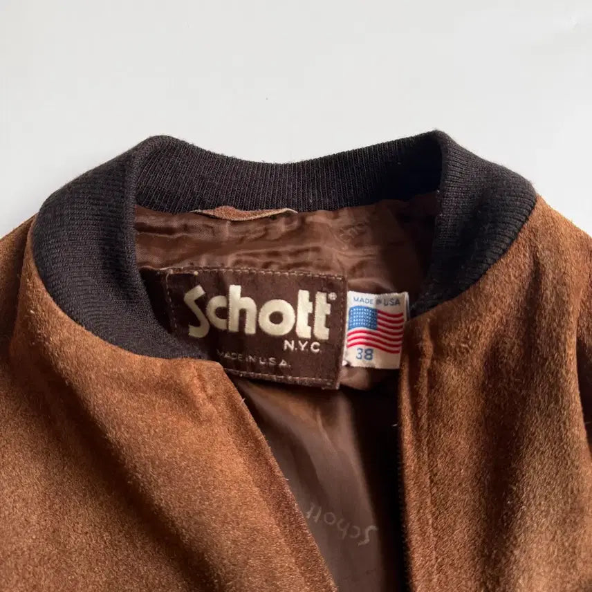 [BUNJANG] Schott 80s-90s Suede Zip-Up Jacket / 8-90s 쇼트 Schott 스웨이드 집업 자켓