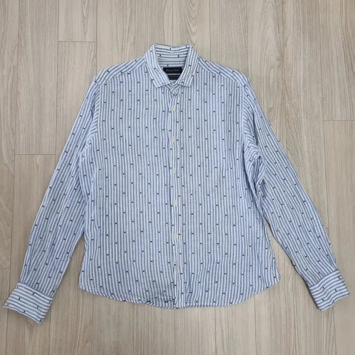 [BUNJANG] Massimo Dutti Striped Linen Shirt (L) / 마시모두띠 스트라이프 린넨셔츠 (L)