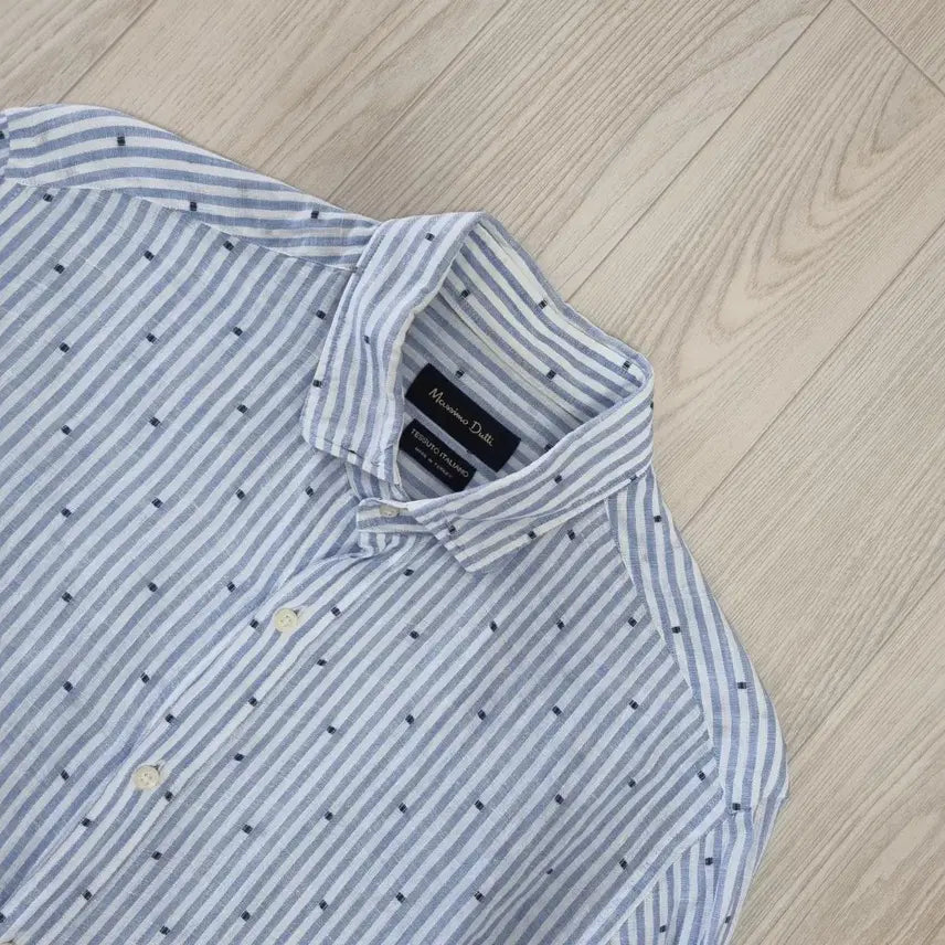 [BUNJANG] Massimo Dutti Striped Linen Shirt (L) / 마시모두띠 스트라이프 린넨셔츠 (L)