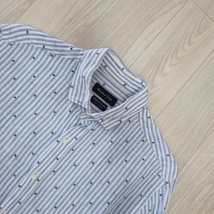 [BUNJANG] Massimo Dutti Striped Linen Shirt (L) / 마시모두띠 스트라이프 린넨셔츠 (L)