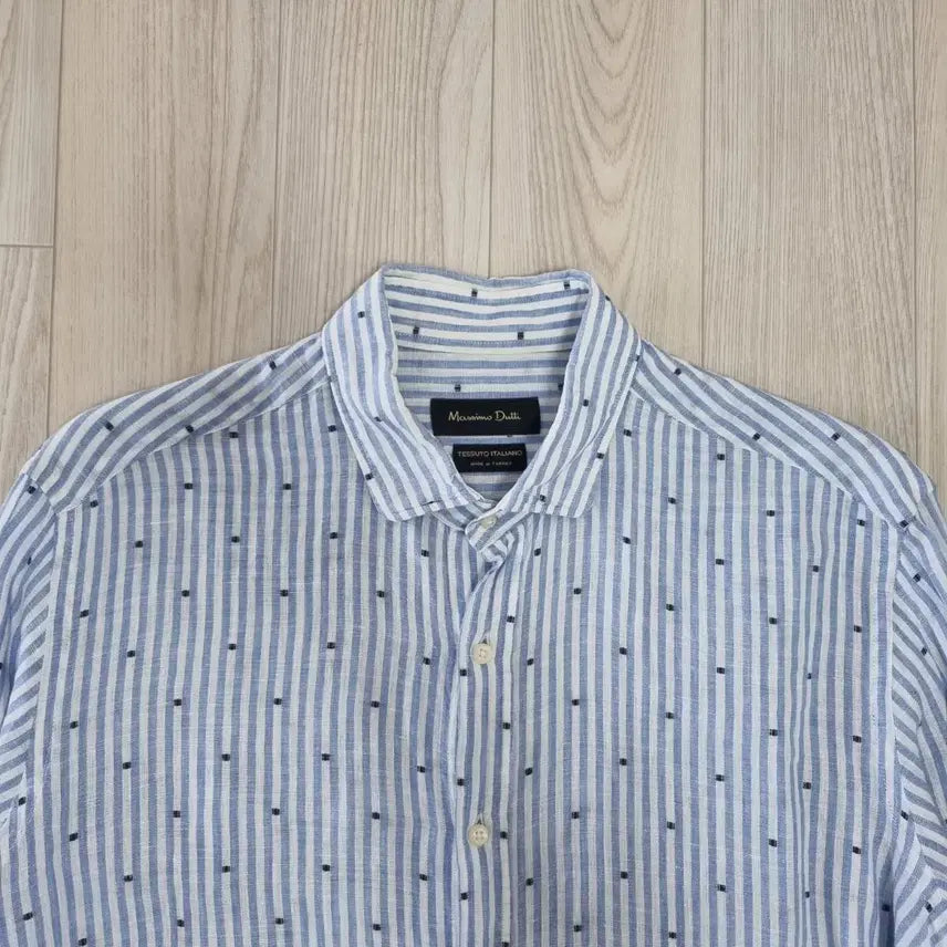 [BUNJANG] Massimo Dutti Striped Linen Shirt (L) / 마시모두띠 스트라이프 린넨셔츠 (L)