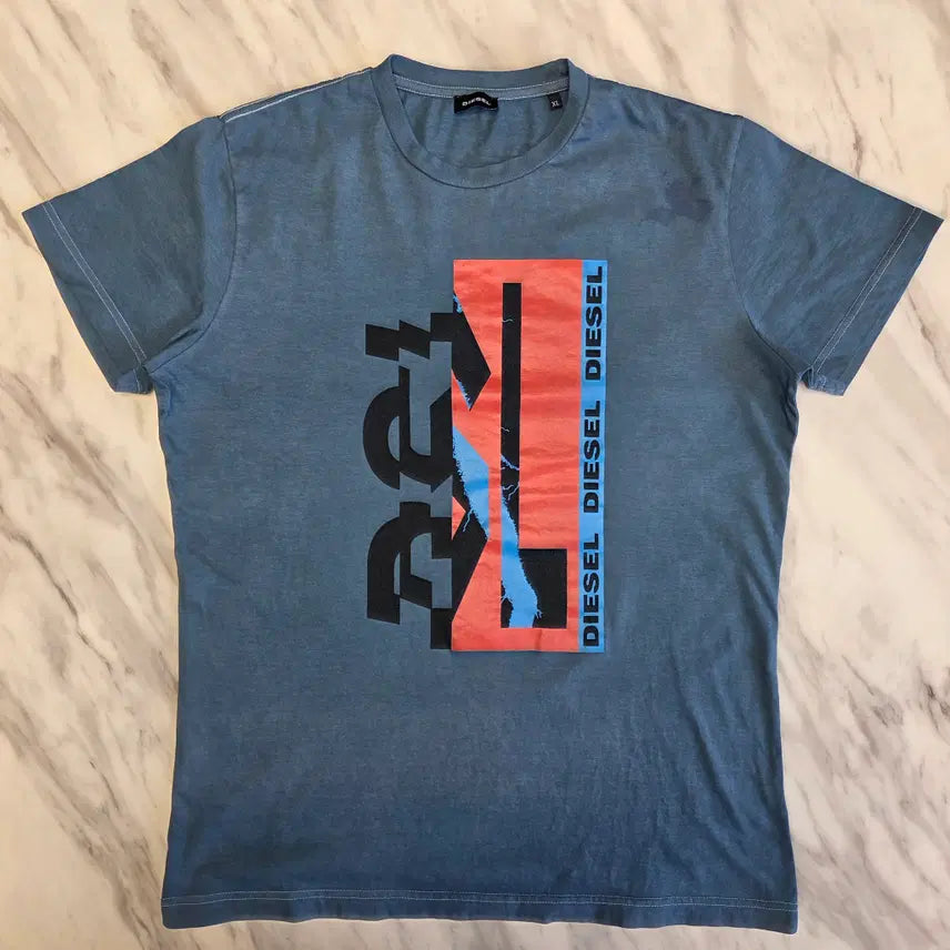 [BUNJANG] Diesel Graphic Print T-Shirt XL / 디젤 그래픽 나염 반팔 티셔츠