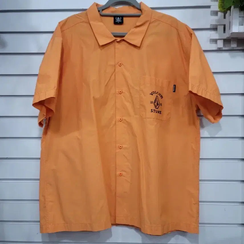 [BUNJANG] Volcom Orange Short Sleeve Shirt XL / 