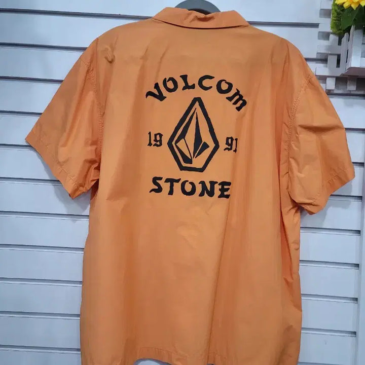 [BUNJANG] Volcom Orange Short Sleeve Shirt XL / 