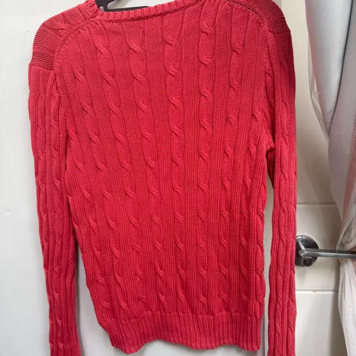 [BUNJANG] Polo Ralph Lauren Red Cable Knit Sweater / 폴로 랄프로렌 레드 케이블 니트