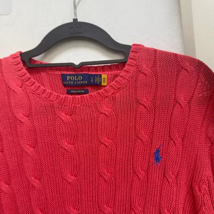 [BUNJANG] Polo Ralph Lauren Red Cable Knit Sweater / 폴로 랄프로렌 레드 케이블 니트