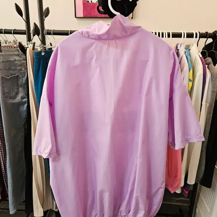 [BUNJANG] Lavender Anorak Short Sleeve Windbreaker Shorts Set / 라벤더 아노락 반팔 바람막이 반바지 세트