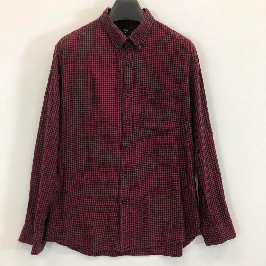 [BUNJANG] Uniqlo Gingham Button-Down Shirt Red XL / 유니클로 버튼다운 깅엄셔츠 XL 레드