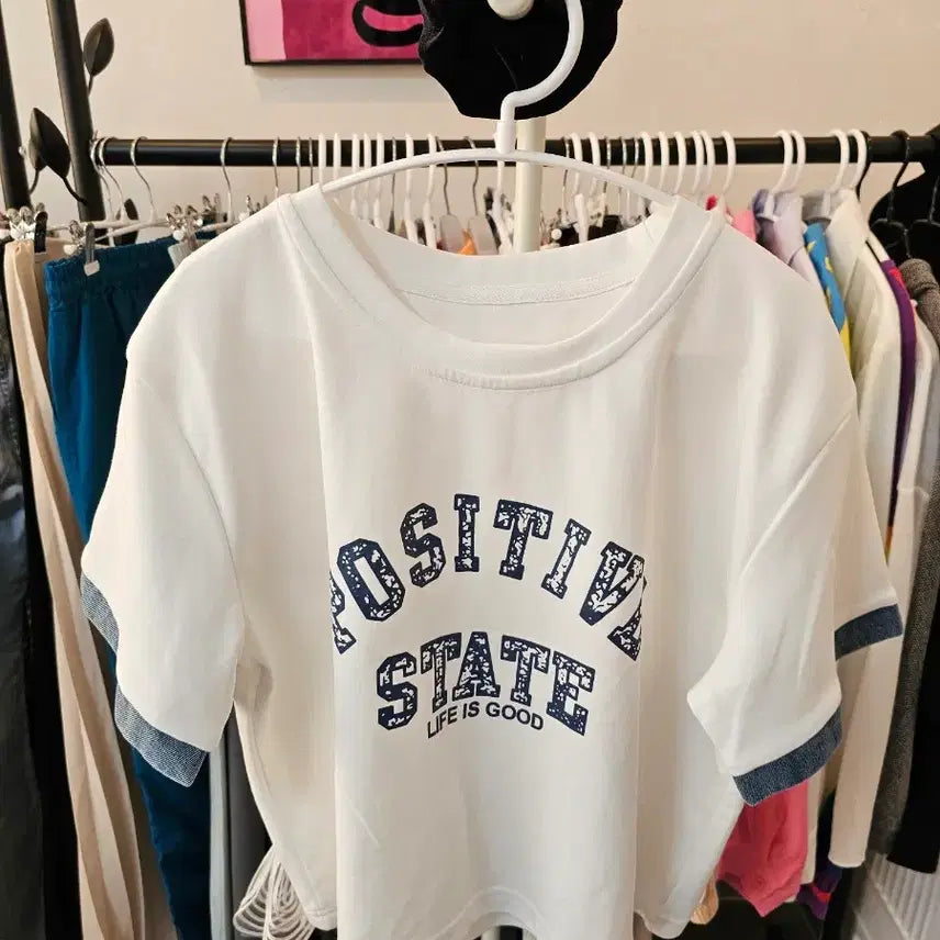 [BUNJANG] POSITIVE STATE Printed Short Sleeve T-Shirt / POSITIVE STATE 프린팅 반팔 티셔츠