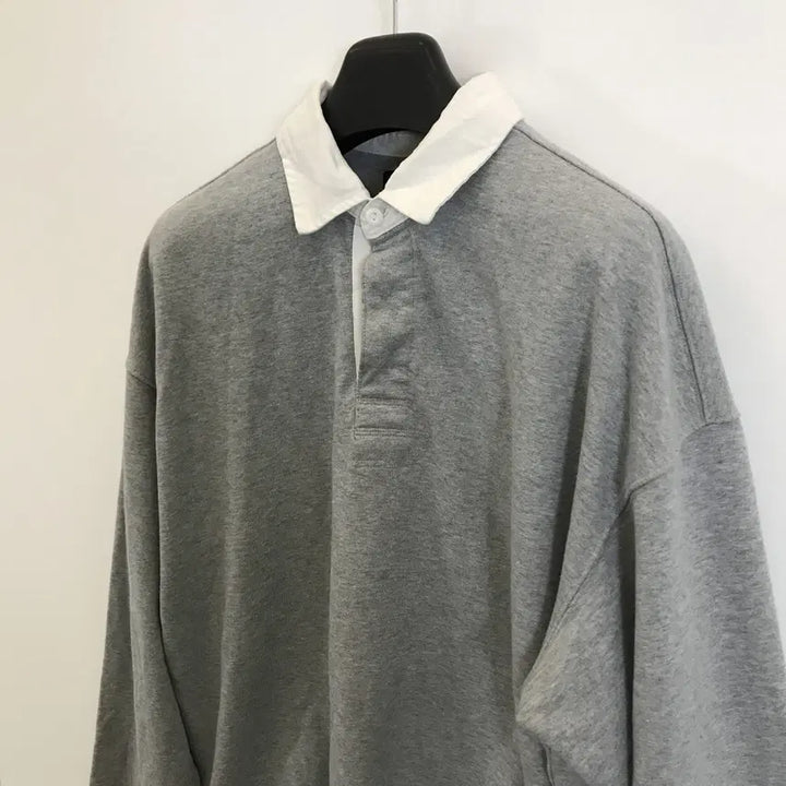 [BUNJANG] Melange Master Oversized Rugby T-Shirt / 멜란지마스터 오버사이즈 럭비카라티 [XL]