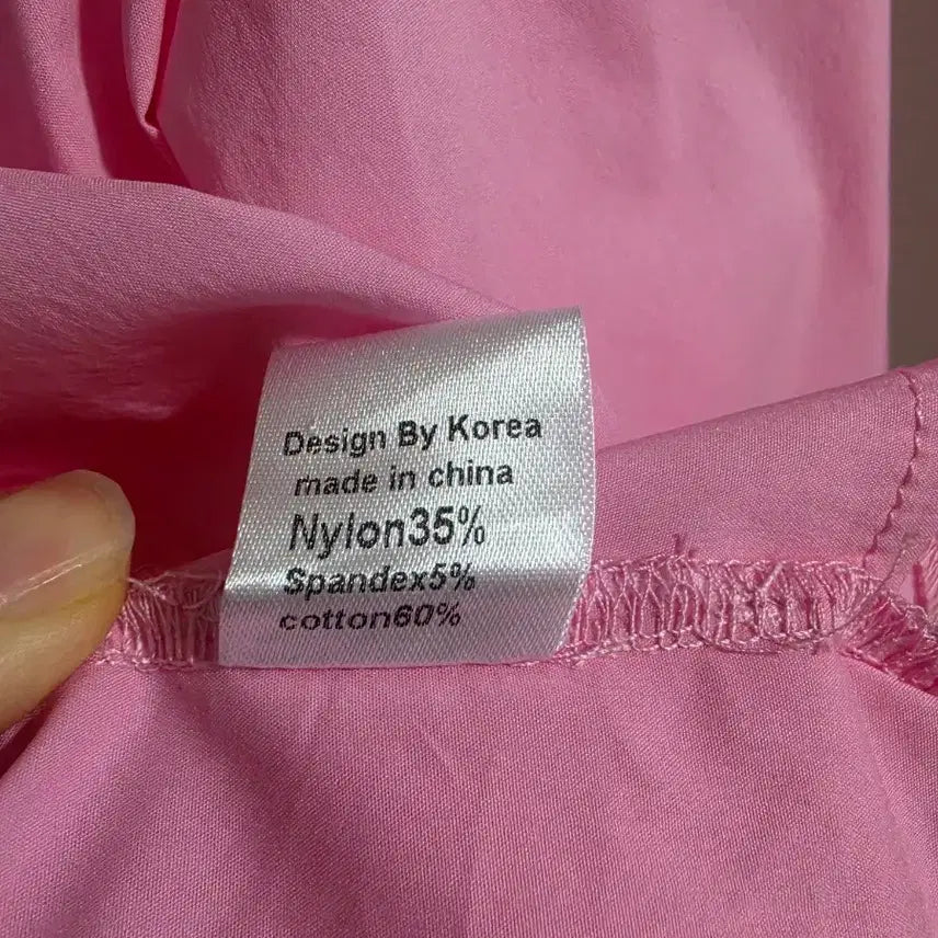 [BUNJANG] Nisum Pink Crisp Cropped Shirt / 니썸 핑크 바스락 크롭 셔츠