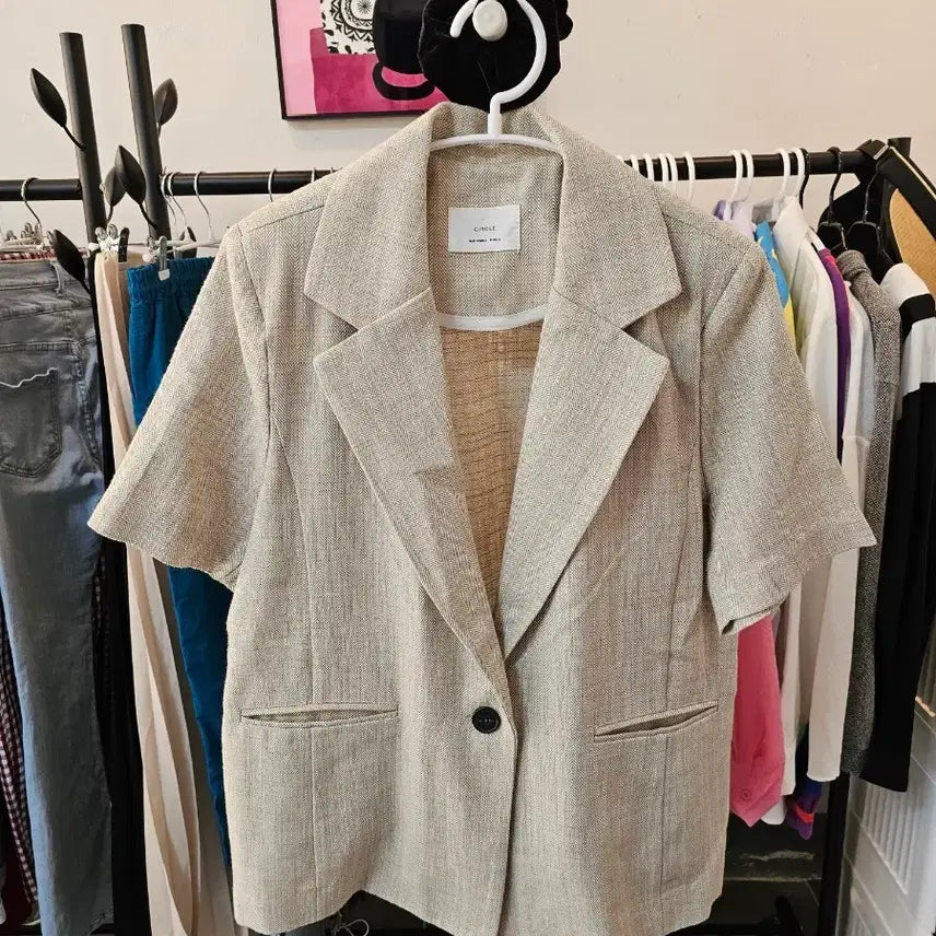 [BUNJANG] CIRCLE Short Sleeve Linen Jacket / CIRCLE 반팔 린넨 자켓