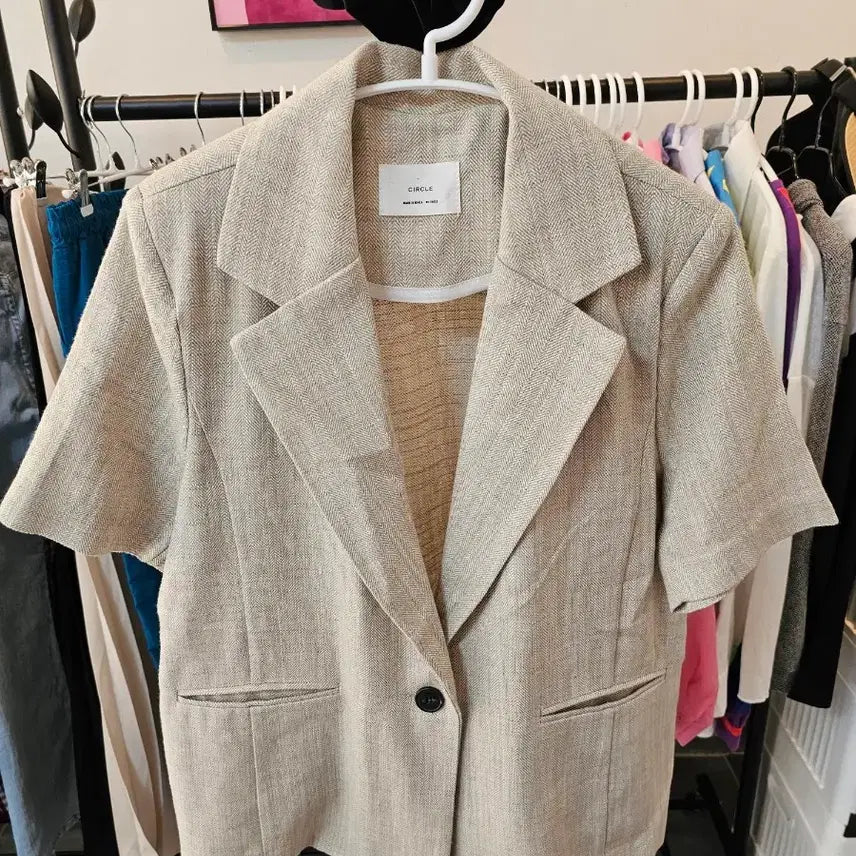 [BUNJANG] CIRCLE Short Sleeve Linen Jacket / CIRCLE 반팔 린넨 자켓