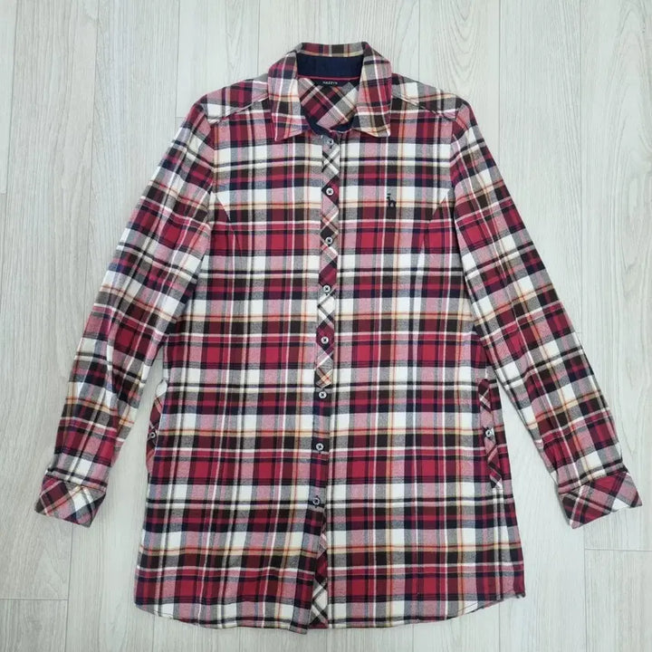 [BUNJANG] Hazzys Red Check Long Shirt / 헤지스 레드 체크 롱 셔츠(85~160)