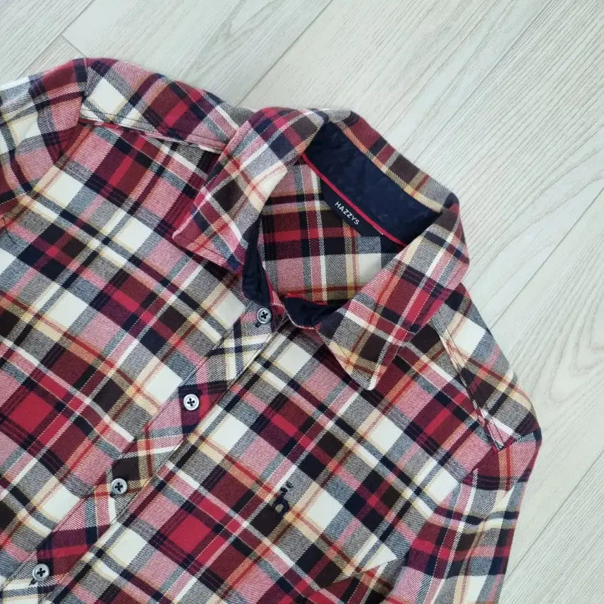 [BUNJANG] Hazzys Red Check Long Shirt / 헤지스 레드 체크 롱 셔츠(85~160)