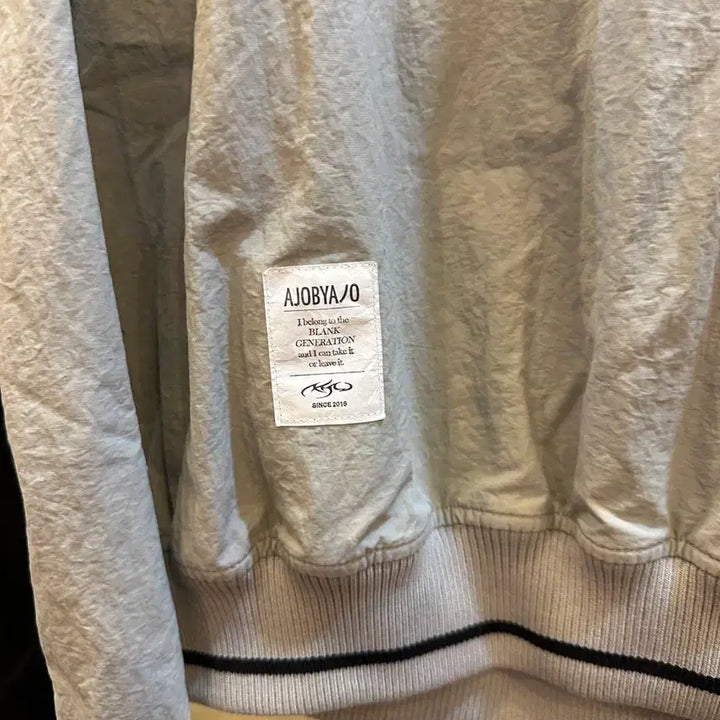 [BUNJANG] azo by azo Total Logo Nylon Sweatshirt Light Grey / 아조바이아조 라이트 그레이 토탈 로고 나일론 맨투맨