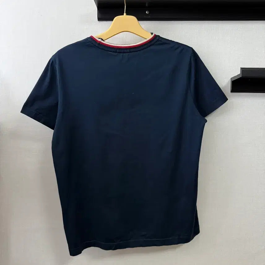 [BUNJANG] Moncler Tricolor Neck T-Shirt Navy XL / 몽클레르 네이비 트리컬러 넥 티셔츠 -XL