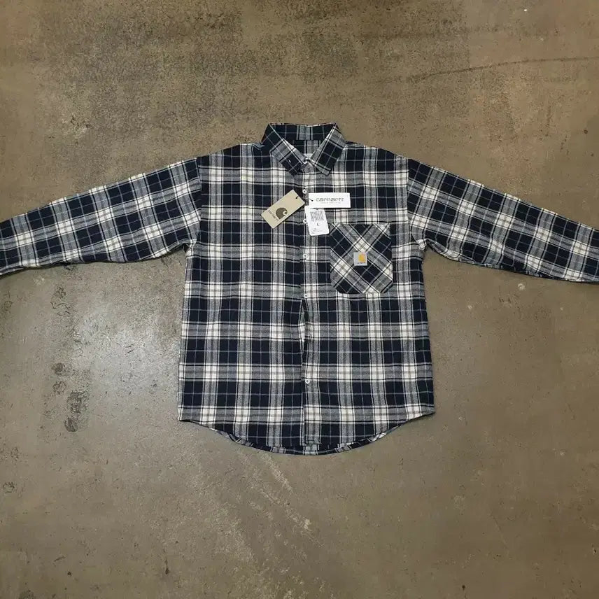 [BUNJANG] Carhartt WIP Check Pattern Nylon Polyester Shirt L / 칼하트 체크 플란넬 셔츠 M 새상품