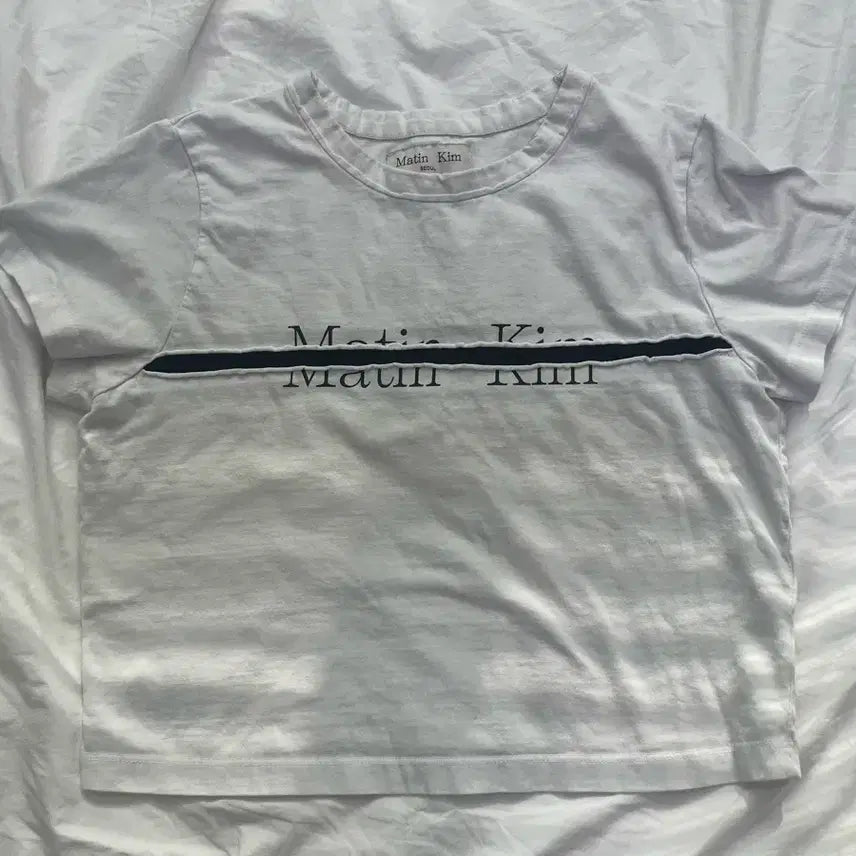[BUNJANG] Matinkim Cropped Short Sleeve T-Shirt / 마뗑킴 크롭 반팔 티셔츠