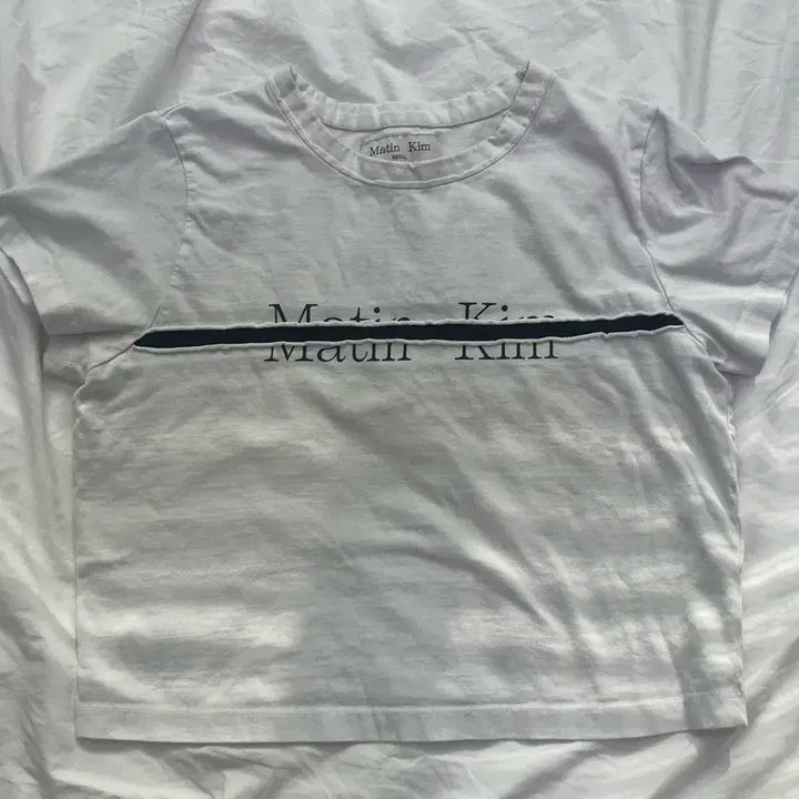 [BUNJANG] Matinkim Cropped Short Sleeve T-Shirt / 마뗑킴 크롭 반팔 티셔츠