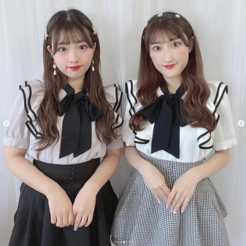 [BUNJANG] Eblin Ribbon Frill Short Sleeve Blouse with Bowtie / 에블린 리본 프릴 반팔블라우스 보우타이 양산형버블즈스나이델계로지타피움