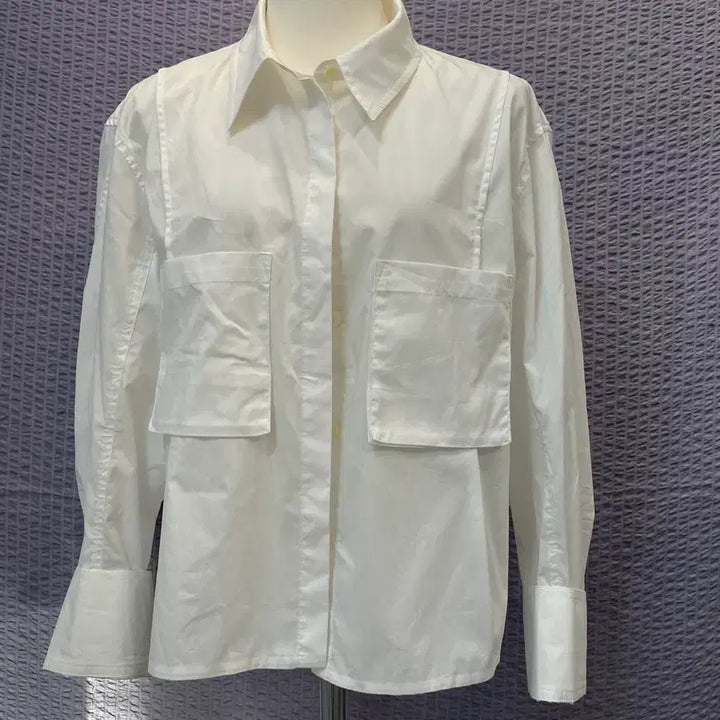 [BUNJANG] TIME Patch Pocket Cropped Shirt White / 25년타임 TIME 패치 포켓 크롭 셔츠 화이트 38(M) 새옷급