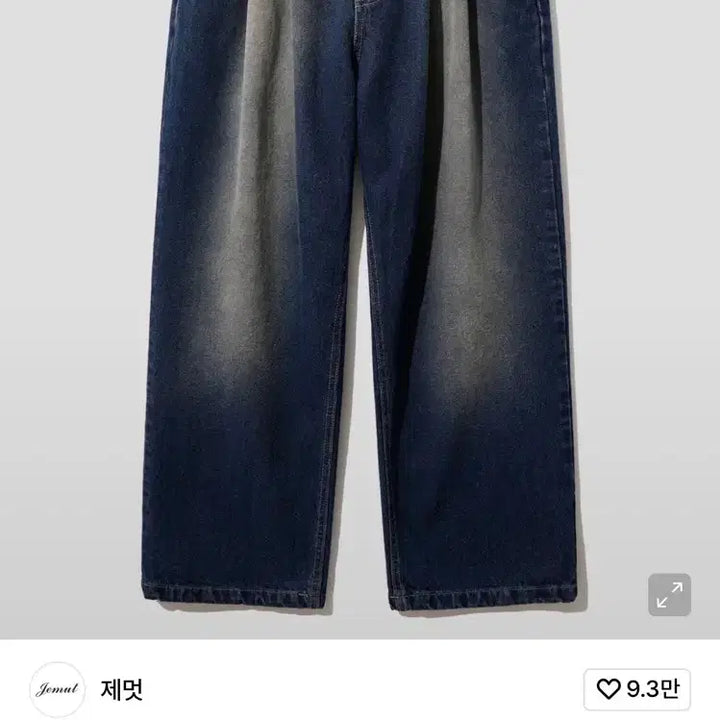 [BUNJANG] Je-meot Western Two-Tuck Washed Wide Denim Pants / 제멋 웨스턴 투턱 워싱 와이드 데님 팬츠