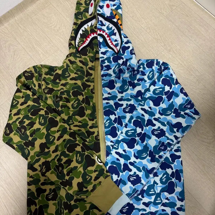 [BUNJANG] BAPE Zip-Up Hoodie Green Blue L / 베이프 후드집업 / L