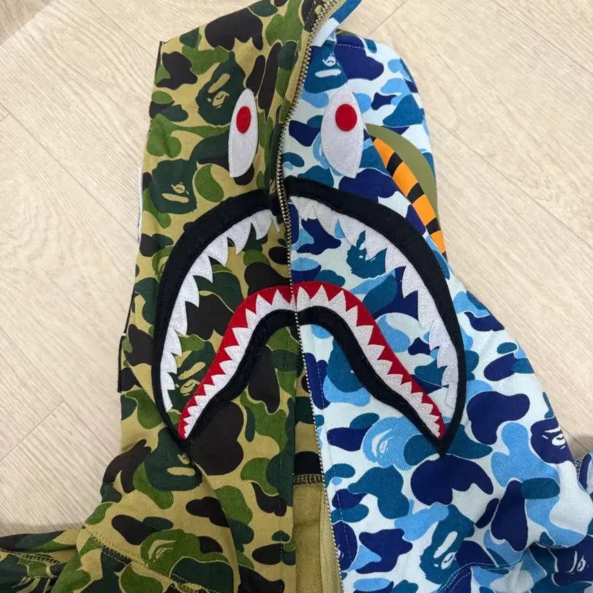 [BUNJANG] BAPE Zip-Up Hoodie Green Blue L / 베이프 후드집업 / L
