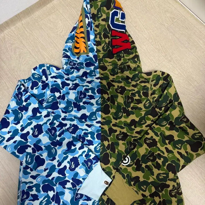 [BUNJANG] BAPE Zip-Up Hoodie Green Blue L / 베이프 후드집업 / L