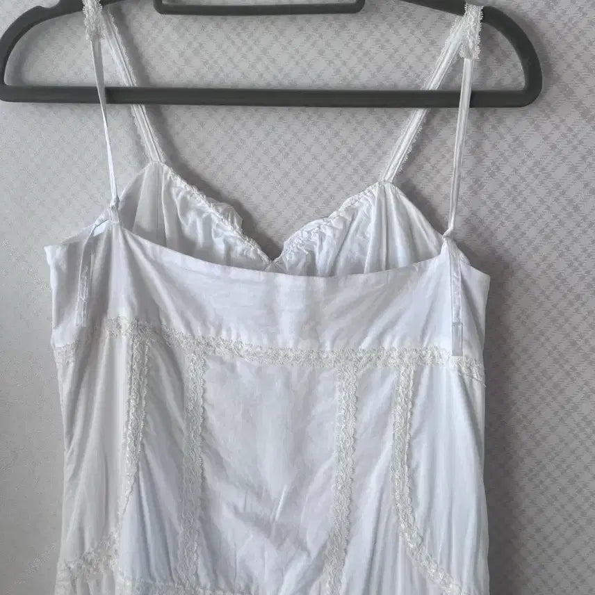 [BUNJANG] White Lace Tiered Long Dress - Size S / 화이트 레이스 캉캉 롱 원피스 S