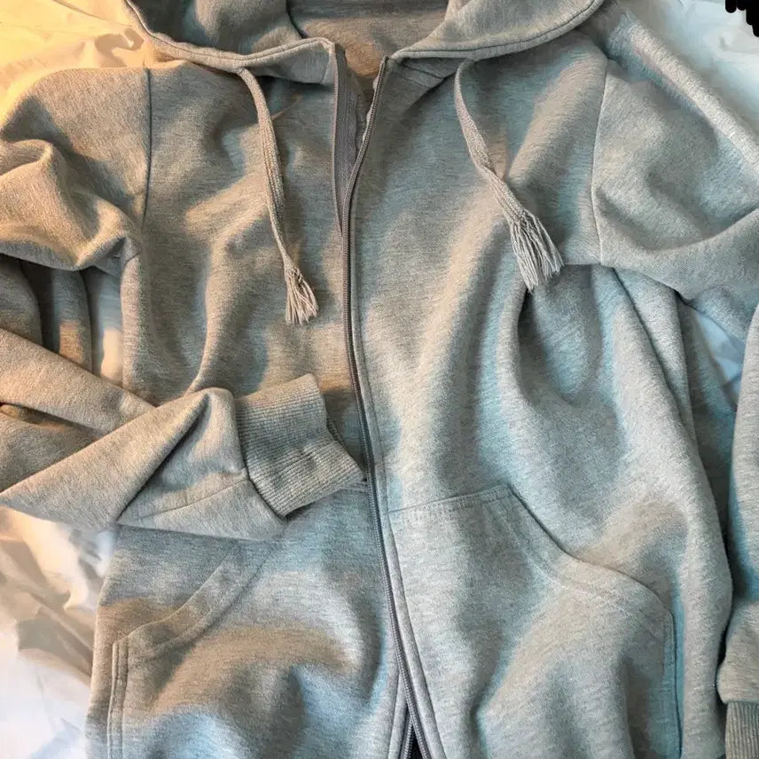 [BUNJANG] Gray Plain Hoodie Zip-Up M / 회색 무지 후드집업