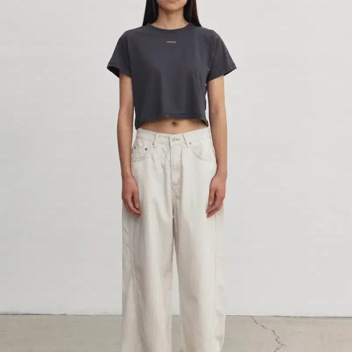 [BUNJANG] Coreed Curved Denim Long S (Beige) / 코어드 curved denim (beige) 롱 s