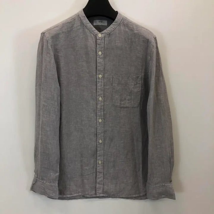 [BUNJANG] Uniqlo Linen 100% Henley Neck Shirt - Size L / 유니클로 헨리넥 린넨100% 셔츠 L