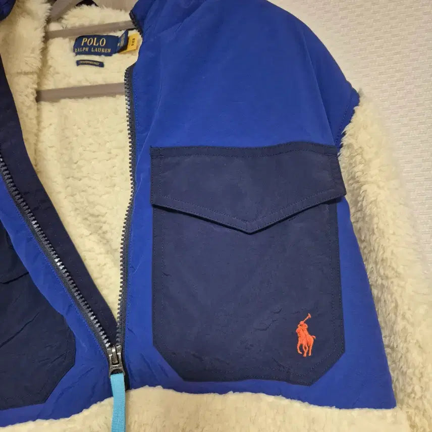 [BUNJANG] Polo Ralph Lauren Fleece Pullover Blue/Ivory M / 폴로 랄프로렌 후리스 풀오버 블루/아이보리 M