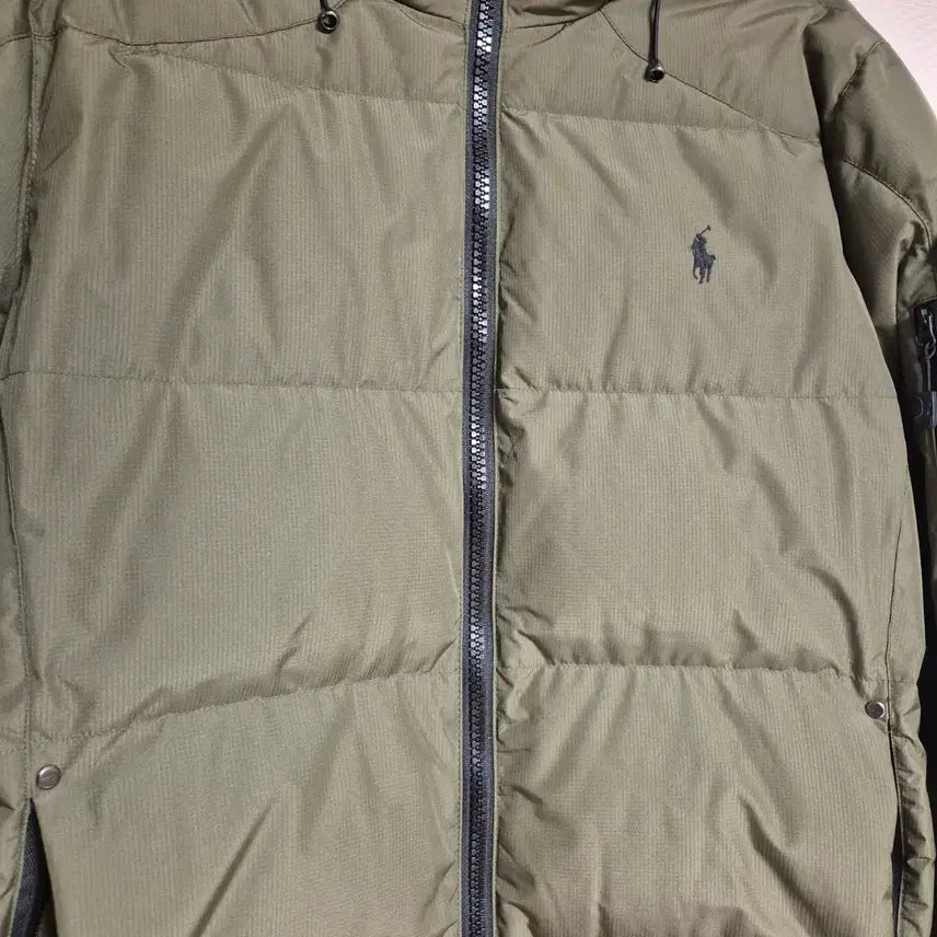 [BUNJANG] Polo Ralph Lauren Hooded Padded Jumper Khaki M / 폴로 랄프로렌 후드 패딩 점퍼 카키 m