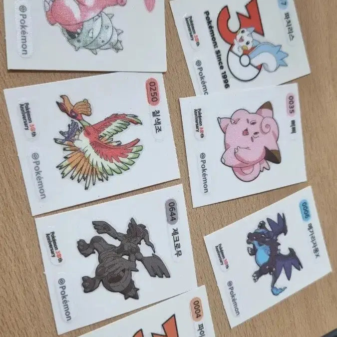 [BUNJANG] Pokemon 30th Anniversary Stickers - Charizard, Zekrom, Ho-Oh / 포켓몬 30주년 띠부씰 파이리 파치리스 메가리자몽x 제크로무 칠색조
