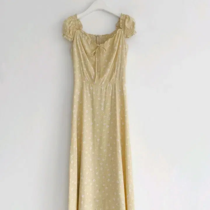 [BUNJANG] Milkcocoa Yellow Floral Long Dress / 밀크코코아 옐로우 플라워 롱 원피스