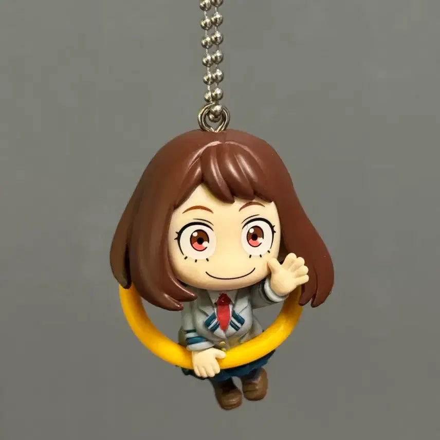 [BUNJANG] My Hero Academia Gonichiwa Dangling Figure Keychain (Ochaco Uraraka) / 나히아 곤니치와 대롱대롱 피규어 키링 (우라라카 오챠코)