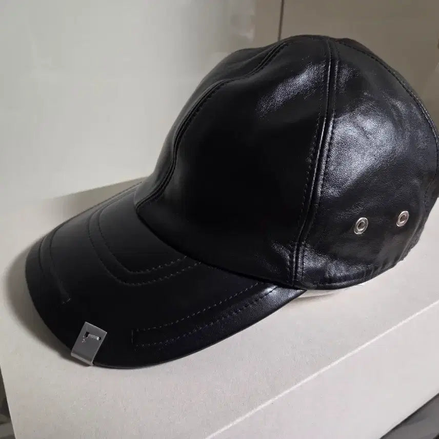 [BUNJANG] Alyx Black Genuine Lambskin Leather Baseball Cap / 알릭스 Alyx 블랙 리얼 양가죽 볼캡