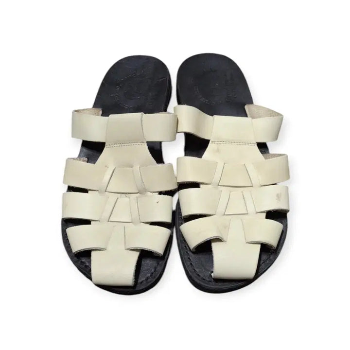 [BUNJANG] Jerusalem Sandals Fisherman Slides Ivory &amp; Black / 43)예루살렘 샌들 피셔맨 슬라이드 아이보리&amp;블랙