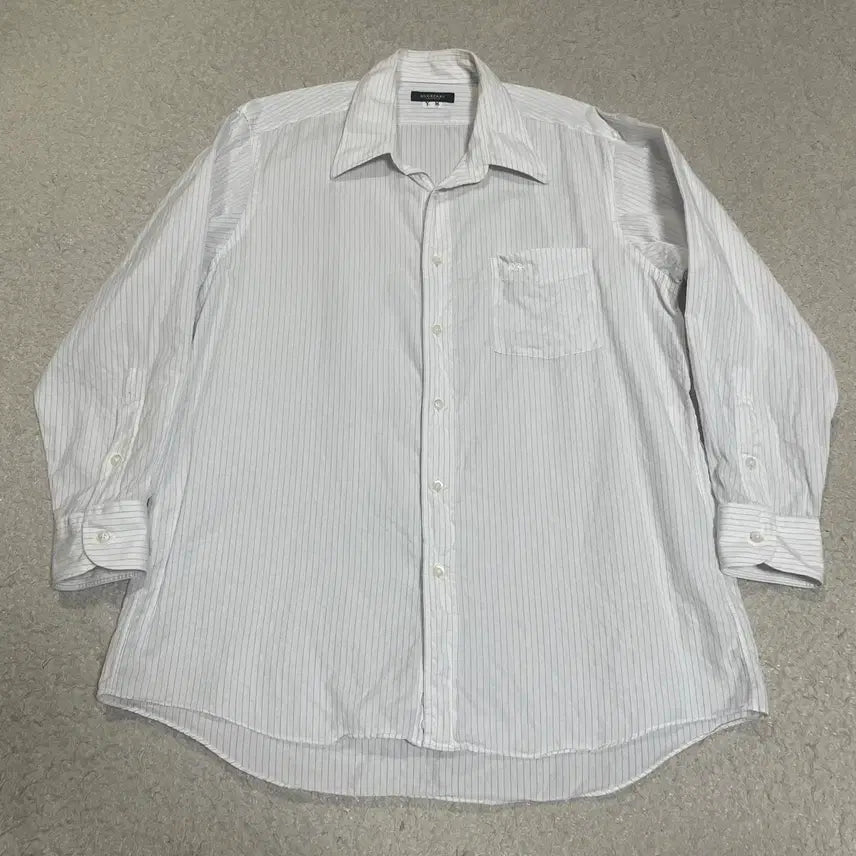 [BUNJANG] Burberry London White Stripe Long Sleeve Shirt / 버버리 런던 화이트 스트라이프 긴팔 셔츠