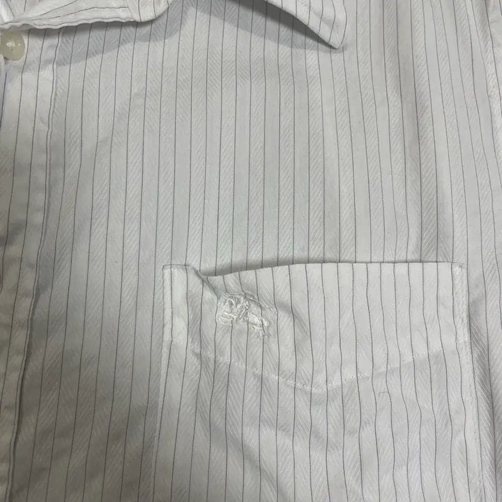 [BUNJANG] Burberry London White Stripe Long Sleeve Shirt / 버버리 런던 화이트 스트라이프 긴팔 셔츠