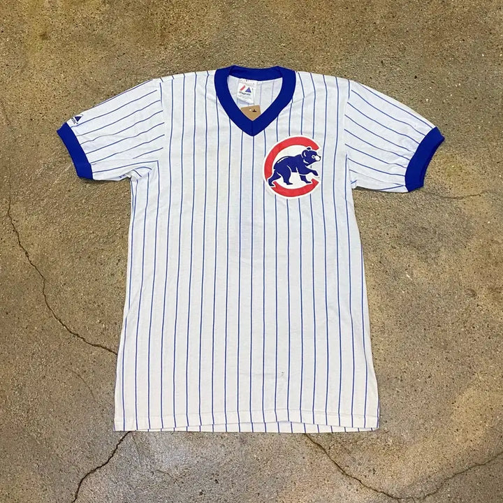 [BUNJANG] 90s Majestic Chicago Cubs Ringer T-Shirt / 90s Made in USA 빈티지 마제스틱 시카고컵스 링거 티셔츠