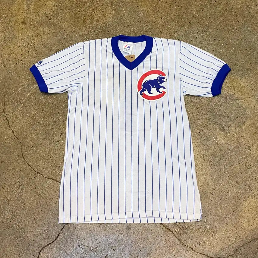 [BUNJANG] 90s Majestic Chicago Cubs Ringer T-Shirt / 90s Made in USA 빈티지 마제스틱 시카고컵스 링거 티셔츠