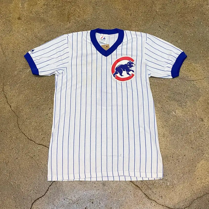 [BUNJANG] 90s Majestic Chicago Cubs Ringer T-Shirt / 90s Made in USA 빈티지 마제스틱 시카고컵스 링거 티셔츠